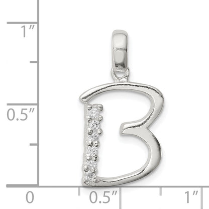 Sterlingsilber Zirkonia Buchstabe B Initiale Anhänger