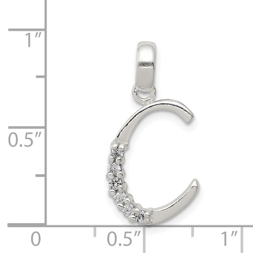 Sterlingsilber Zirkonia Buchstabe C Initiale Anhänger