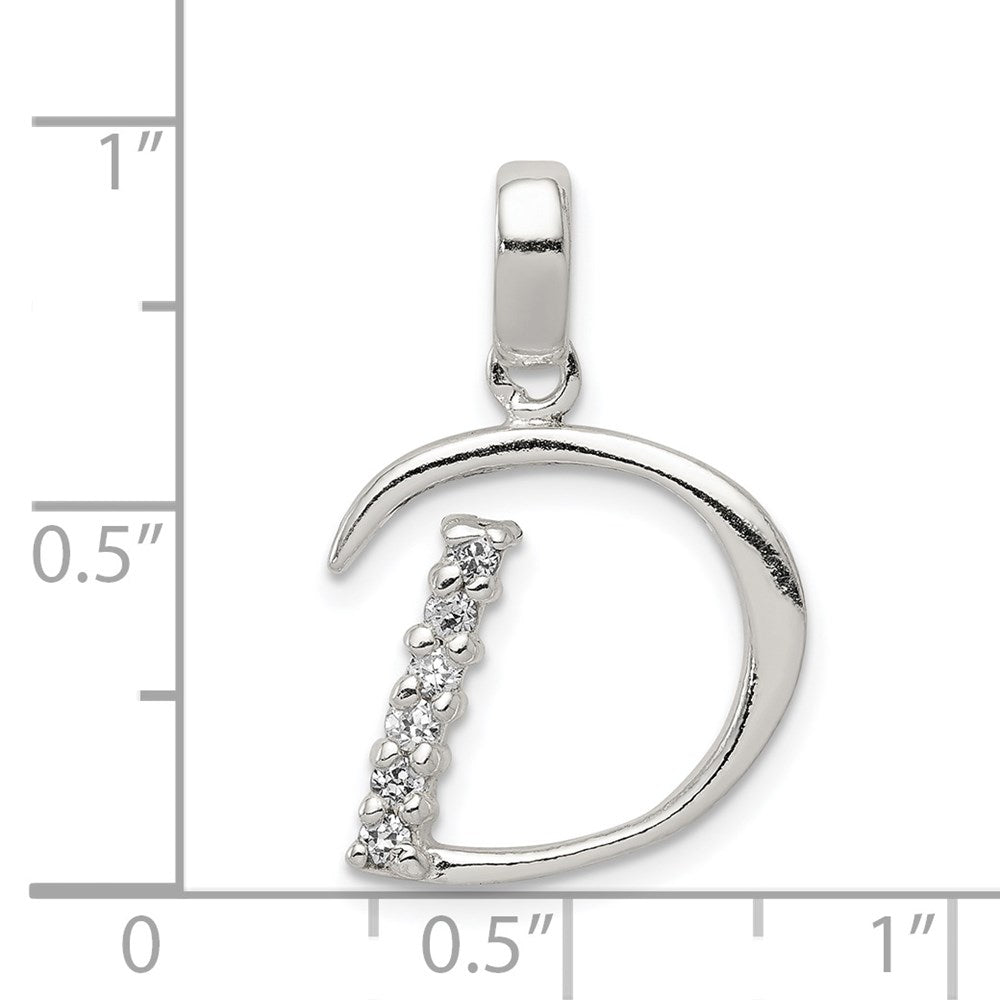 Sterlingsilber Zirkonia Buchstabe D Initiale Anhänger