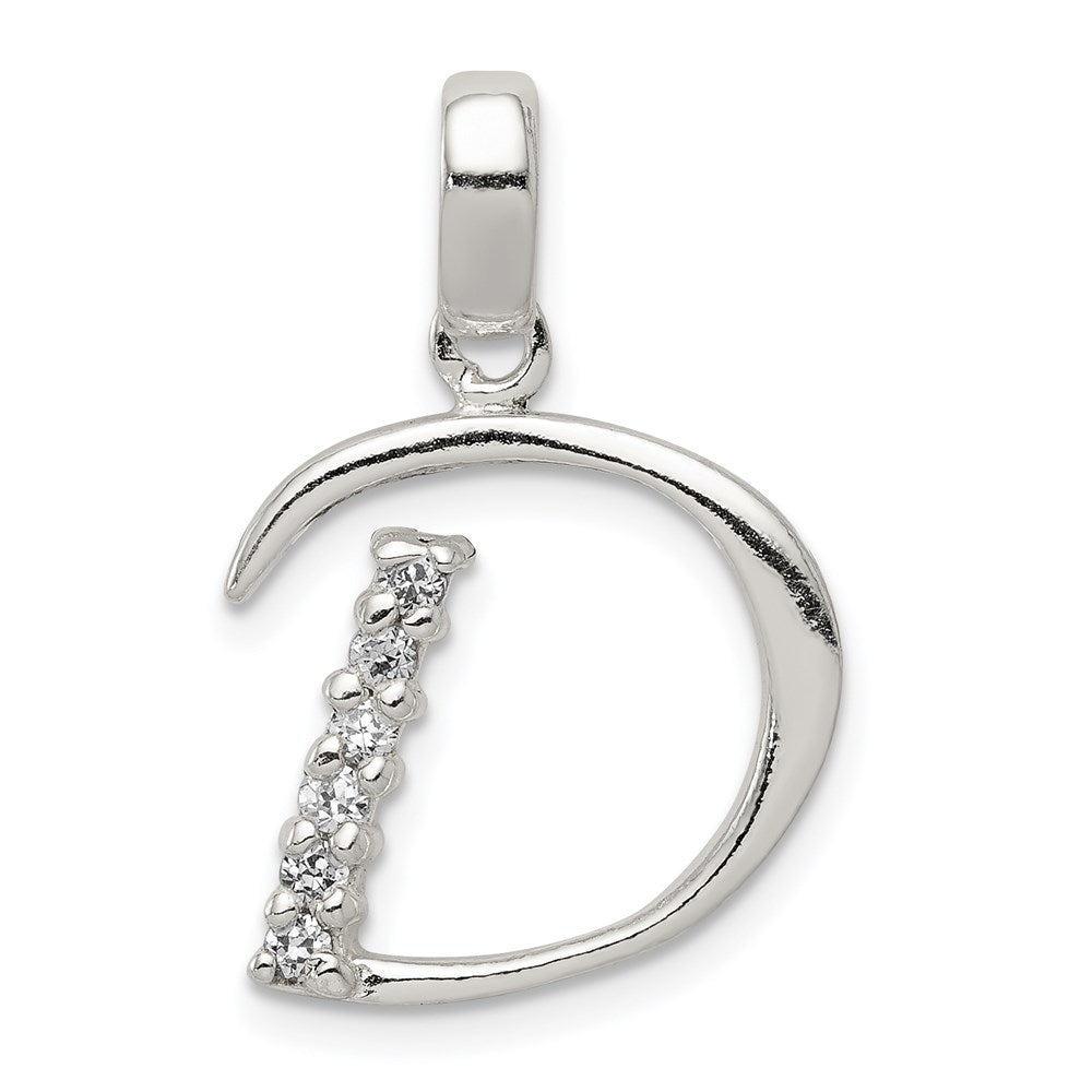 Sterlingsilber Zirkonia Buchstabe D Initiale Anhänger