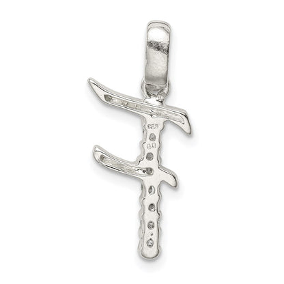 Sterlingsilber Zirkonia Buchstabe F Initiale Anhänger