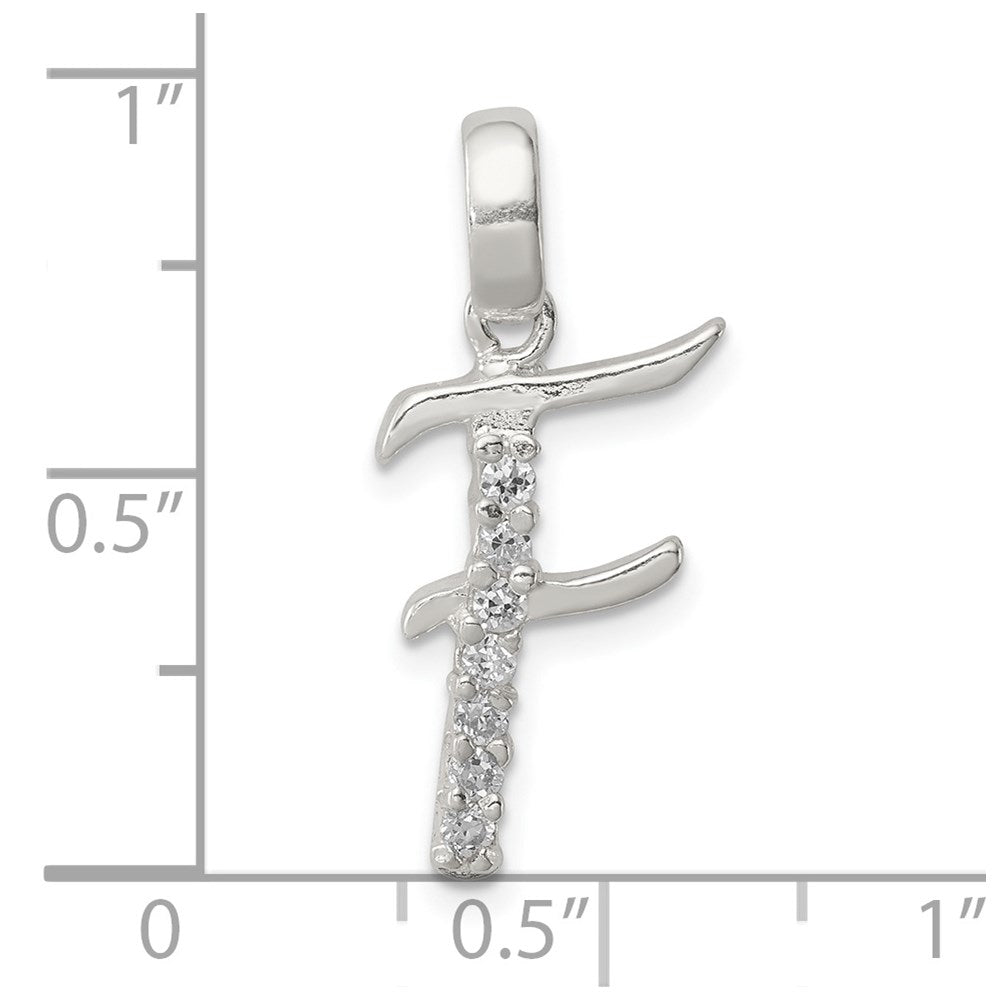 Sterlingsilber Zirkonia Buchstabe F Initiale Anhänger