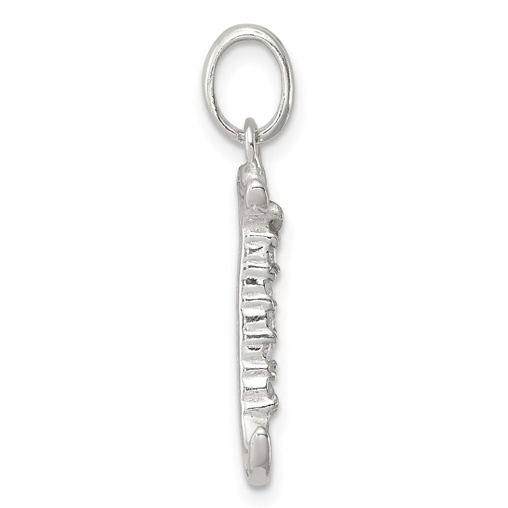 Sterlingsilber Zirkonia Buchstabe J Initiale Anhänger