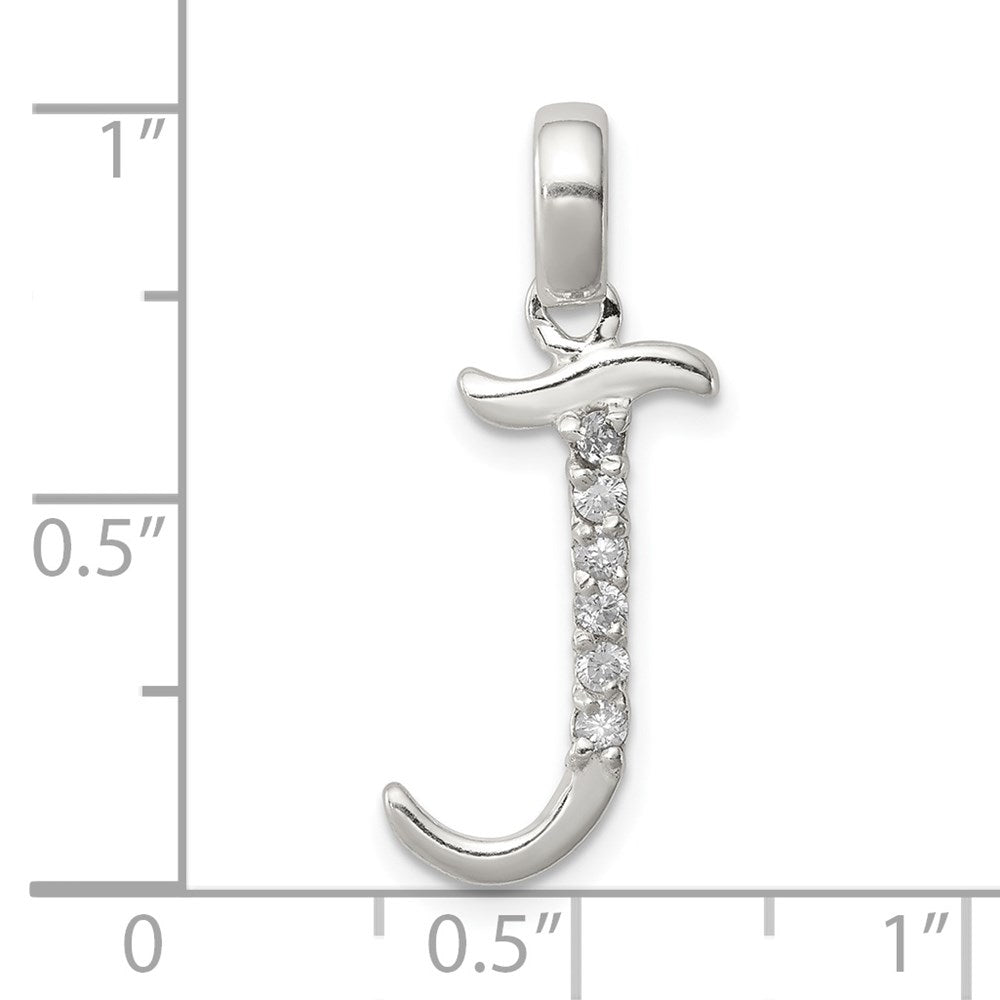 Sterlingsilber Zirkonia Buchstabe J Initiale Anhänger