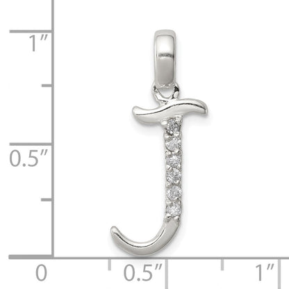 Sterlingsilber Zirkonia Buchstabe J Initiale Anhänger