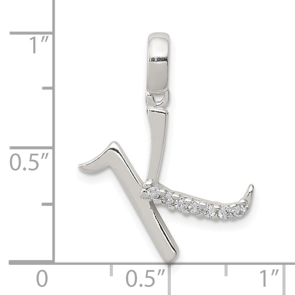 Sterlingsilber Zirkonia Buchstabe K Initiale Anhänger