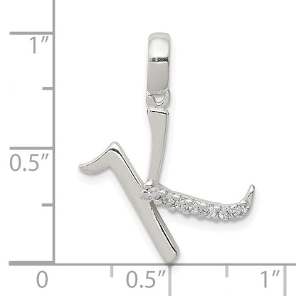 Sterlingsilber Zirkonia Buchstabe K Initiale Anhänger