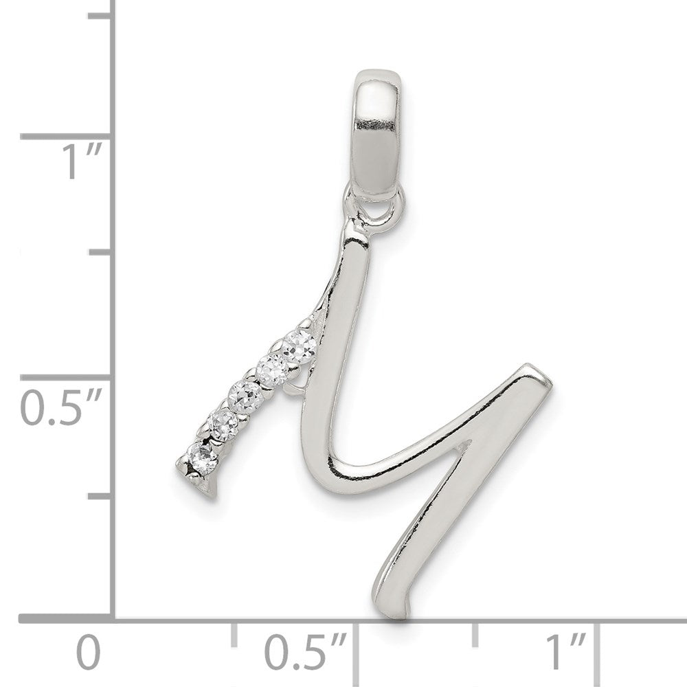 Sterlingsilber Zirkonia Buchstabe M Initiale Anhänger