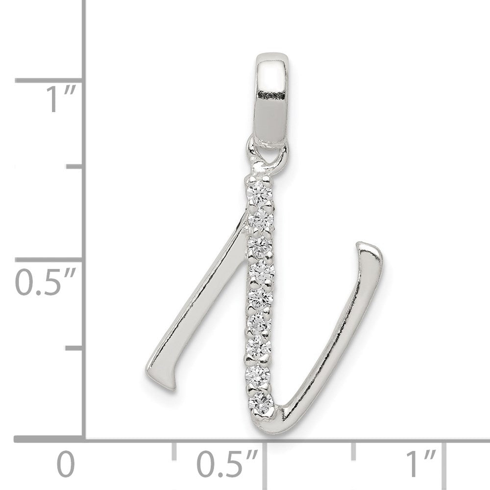 Sterlingsilber Zirkonia Buchstabe N Initiale Anhänger