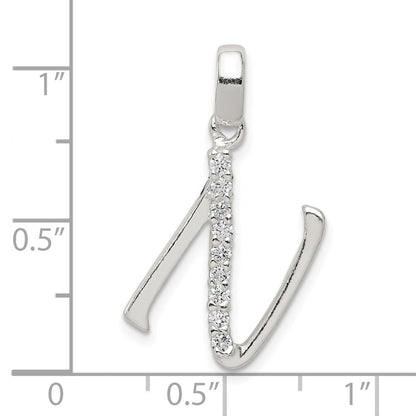 Sterlingsilber Zirkonia Buchstabe N Initiale Anhänger