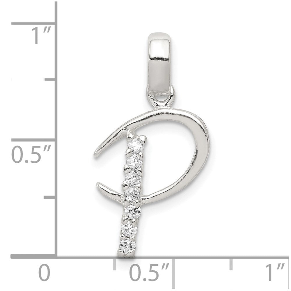 Sterlingsilber Zirkonia Buchstabe P Initiale Anhänger