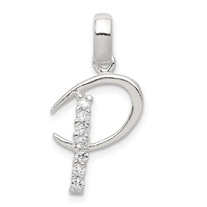 Sterlingsilber Zirkonia Buchstabe P Initiale Anhänger