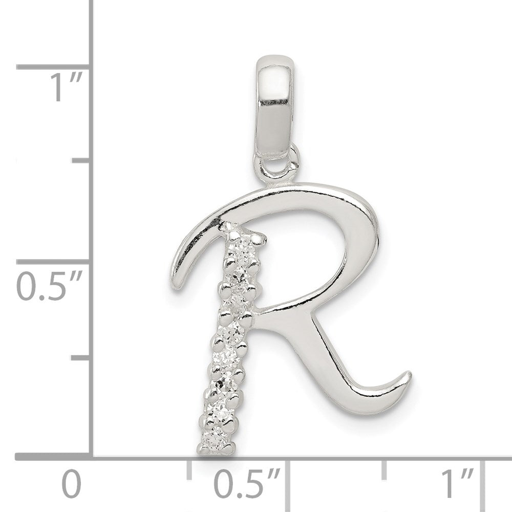 Sterlingsilber Zirkonia Buchstabe R Initiale Anhänger