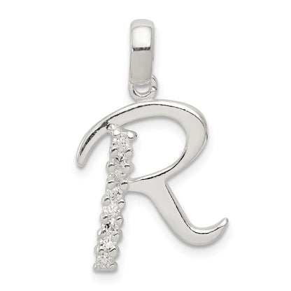 Sterlingsilber Zirkonia Buchstabe R Initiale Anhänger