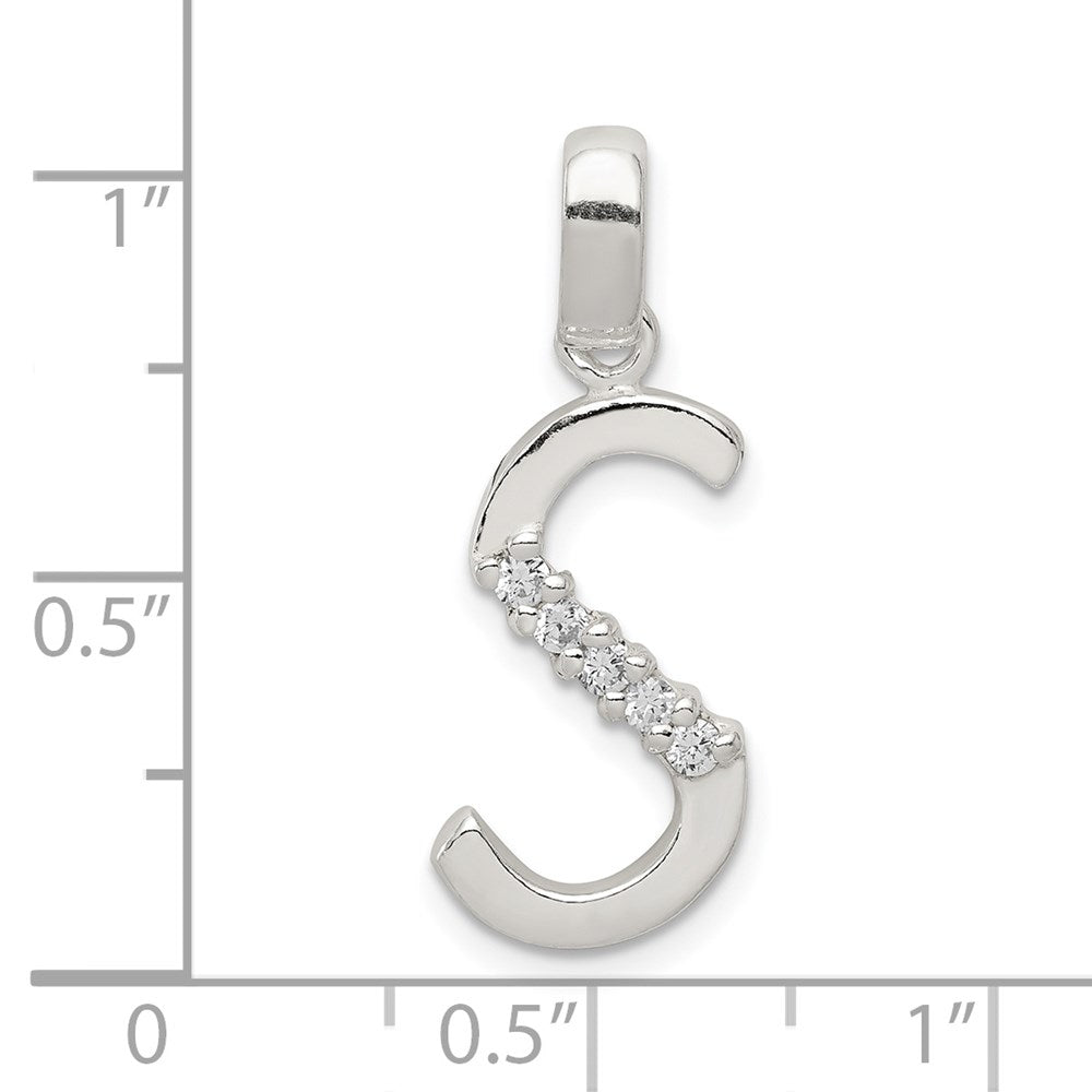 Sterlingsilber Zirkonia Buchstabe S Initiale Anhänger