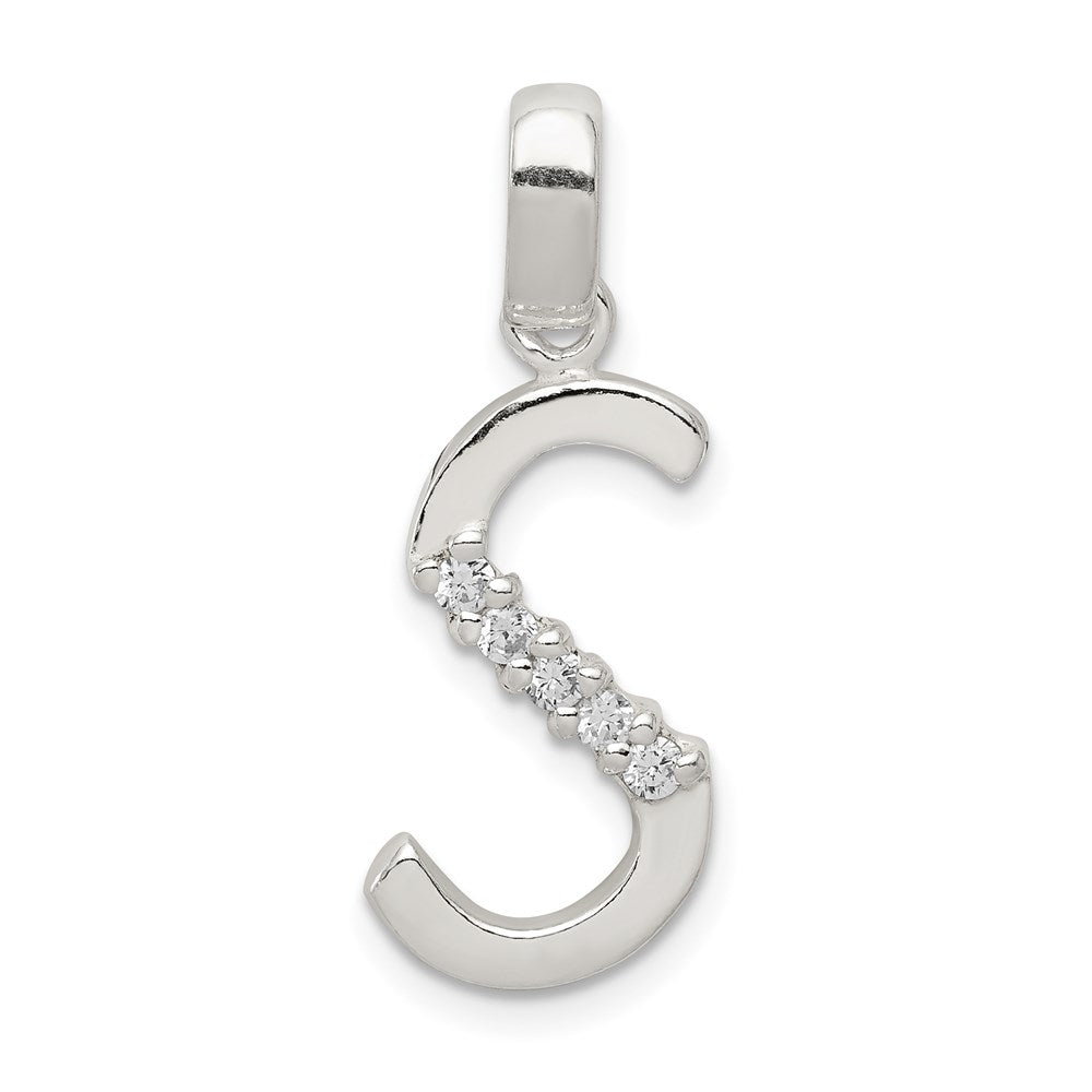 Sterlingsilber Zirkonia Buchstabe S Initiale Anhänger
