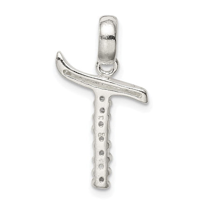 Sterlingsilber Zirkonia Buchstabe T Initiale Anhänger