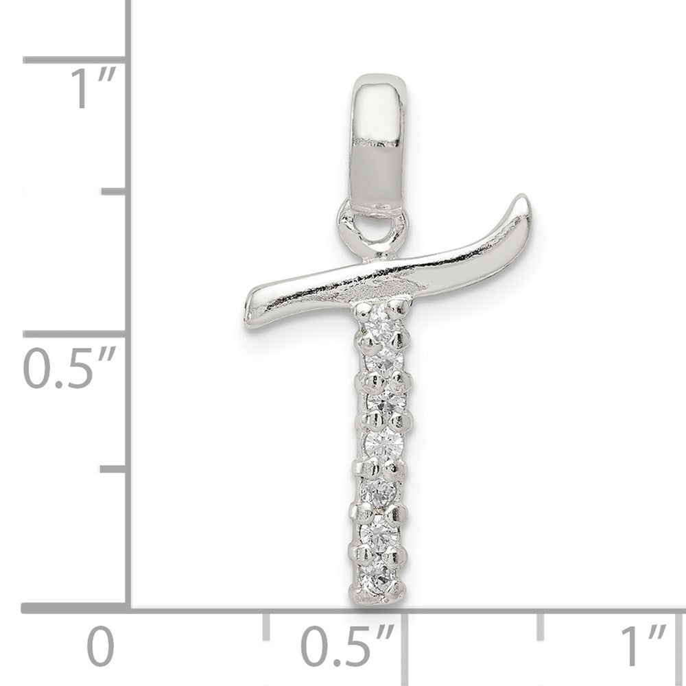 Sterlingsilber Zirkonia Buchstabe T Initiale Anhänger