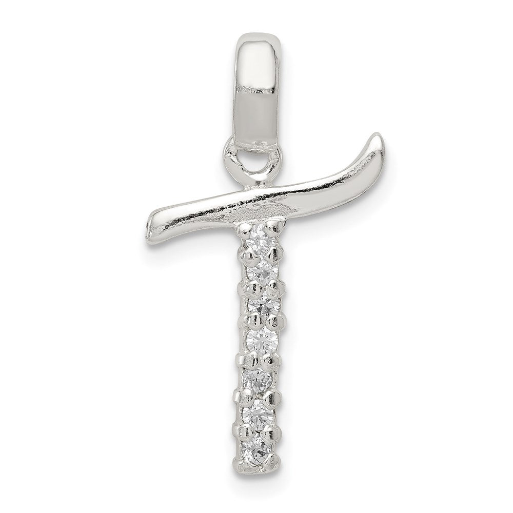 Sterlingsilber Zirkonia Buchstabe T Initiale Anhänger