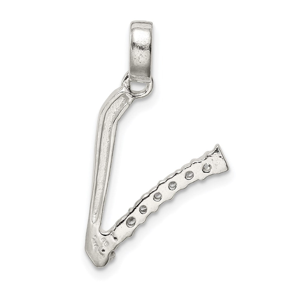 Sterlingsilber Zirkonia Buchstabe V Initiale Anhänger