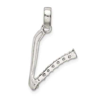 Sterlingsilber Zirkonia Buchstabe V Initiale Anhänger