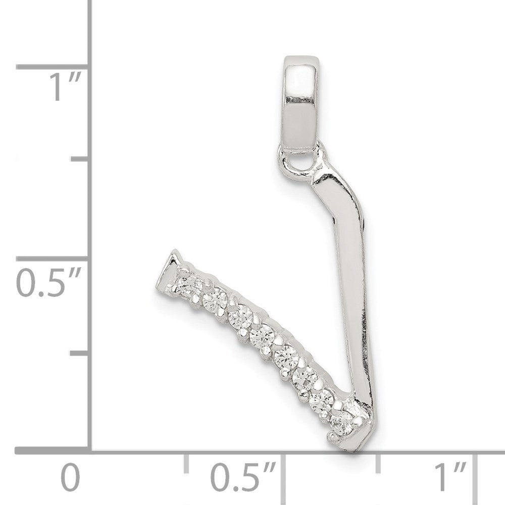 Sterlingsilber Zirkonia Buchstabe V Initiale Anhänger