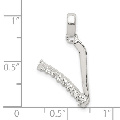 Sterlingsilber Zirkonia Buchstabe V Initiale Anhänger