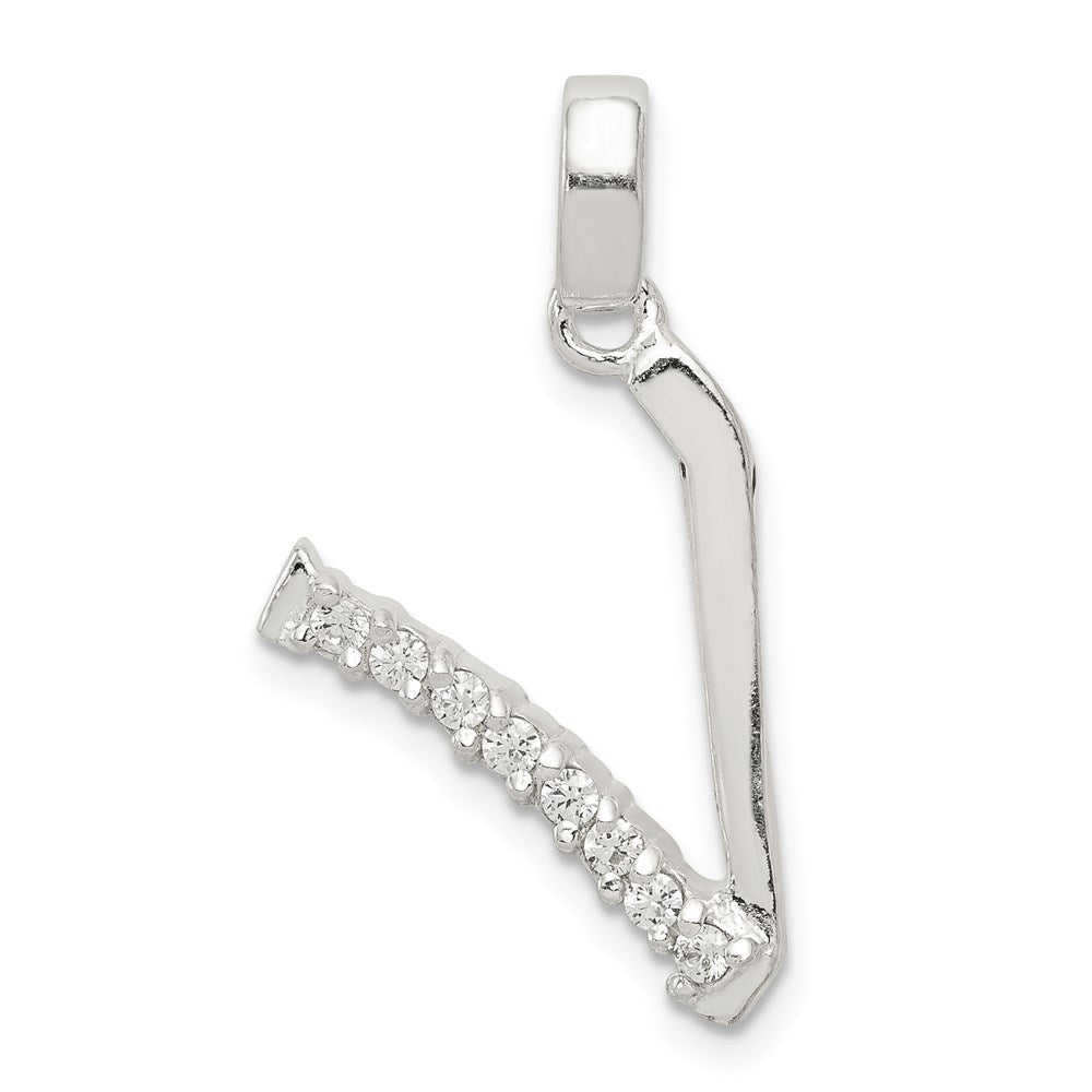 Sterlingsilber Zirkonia Buchstabe V Initiale Anhänger