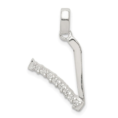 Sterlingsilber Zirkonia Buchstabe V Initiale Anhänger