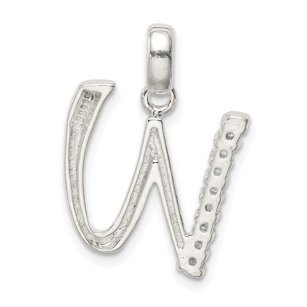 Sterlingsilber Zirkonia Buchstabe W Initiale Anhänger