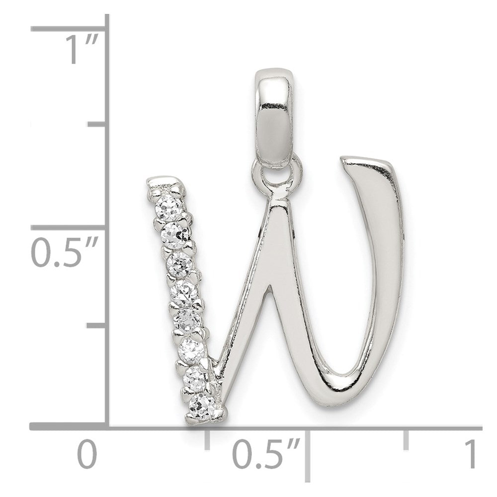 Sterlingsilber Zirkonia Buchstabe W Initiale Anhänger