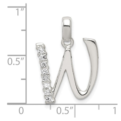 Sterlingsilber Zirkonia Buchstabe W Initiale Anhänger