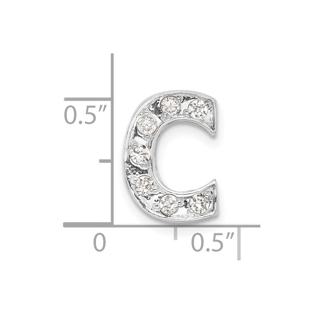 Sterlingsilber Zirkonia Initiale C Charm