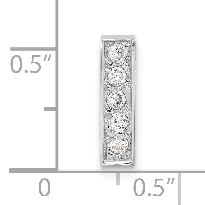 Sterlingsilber Zirkonia Initiale I Charm