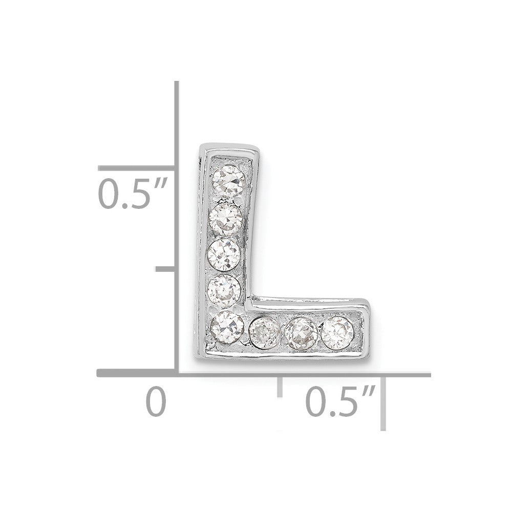 Sterlingsilber Zirkonia Initiale L Charm