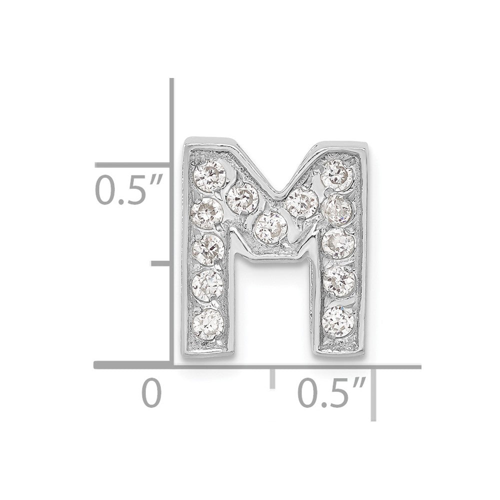 Sterlingsilber Zirkonia Initiale M Charm