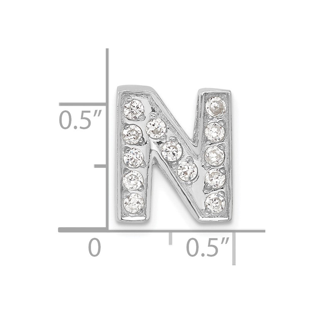 Sterlingsilber Zirkonia Initiale N Charm