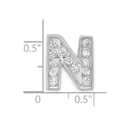 Sterlingsilber Zirkonia Initiale N Charm
