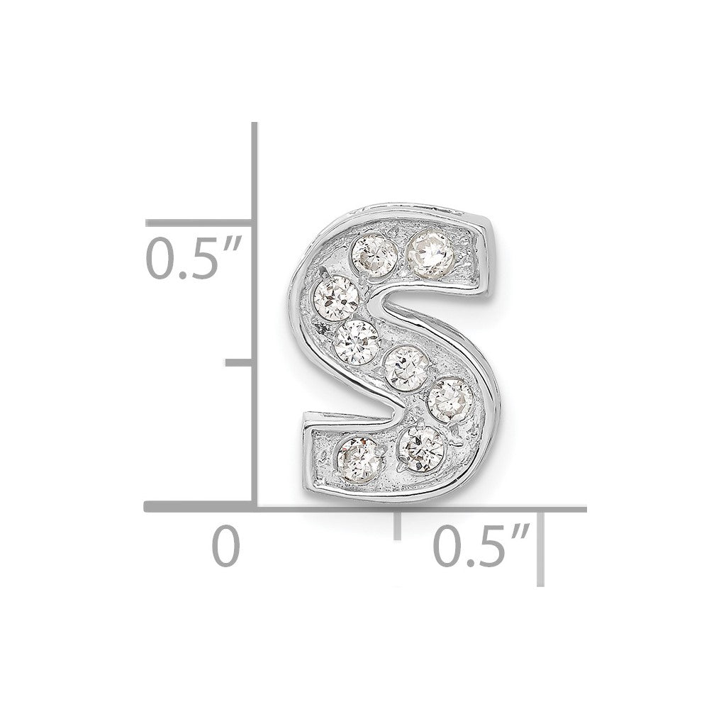 Sterlingsilber Zirkonia Initiale S Charm