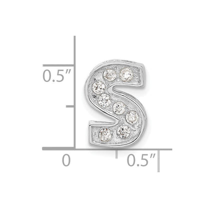 Sterlingsilber Zirkonia Initiale S Charm