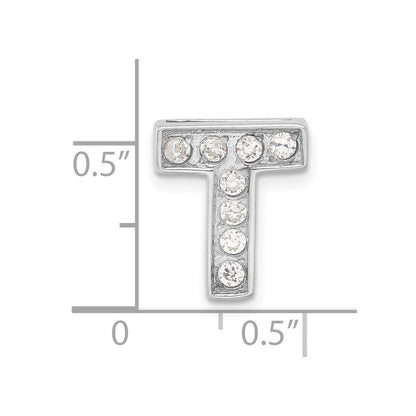 Sterlingsilber Zirkonia Initiale T Charm