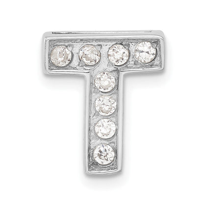 Sterlingsilber Zirkonia Initiale T Charm
