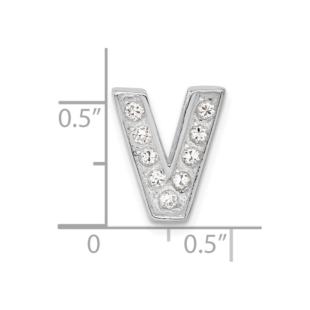 Sterlingsilber Zirkonia Initiale V Charm