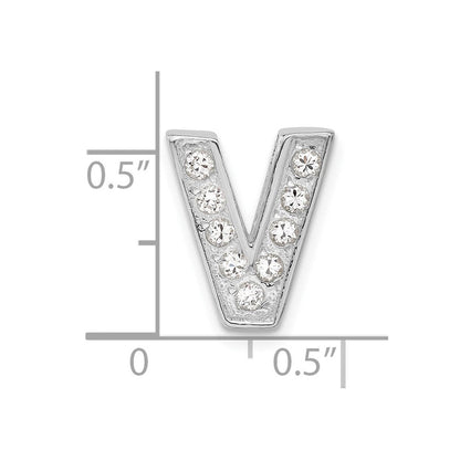 Sterlingsilber Zirkonia Initiale V Charm