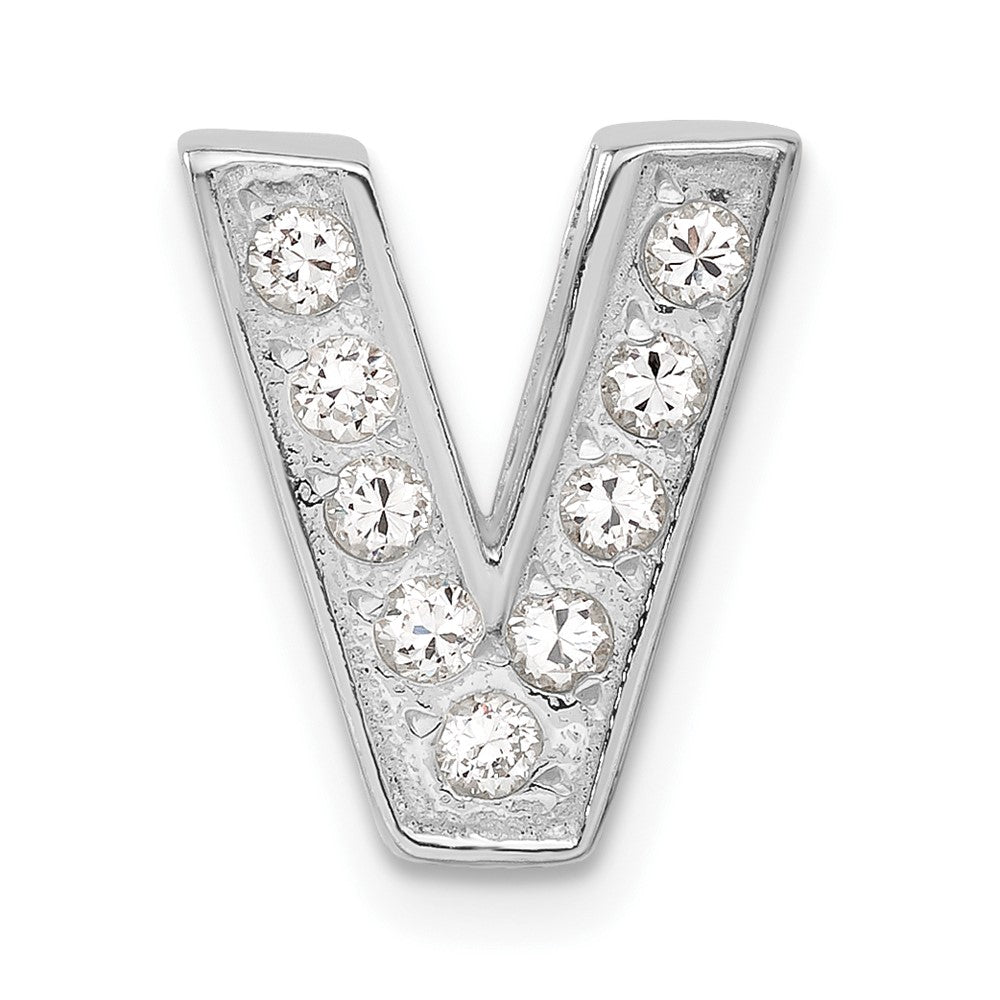 Sterlingsilber Zirkonia Initiale V Charm
