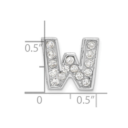 Sterlingsilber Zirkonia Initiale W Charm