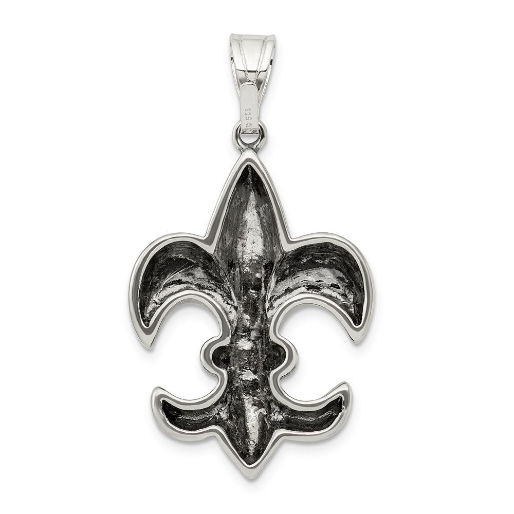 Sterlingsilber Antikisiert Fleur De Lis Anhänger