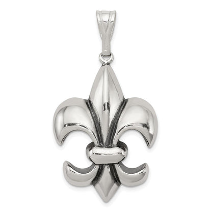Sterlingsilber Antikisiert Fleur De Lis Anhänger