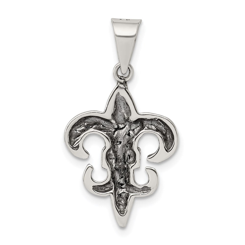 Sterlingsilber Antikisiert Fleur De Lis Anhänger