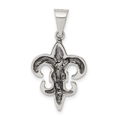 Sterlingsilber Antikisiert Fleur De Lis Anhänger